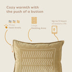 Pleafs® Heated Cushion Plush 45x60cm Crewel Tan