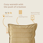 Pleafs® Heated Cushion Plush 45x45cm Crewel Tan